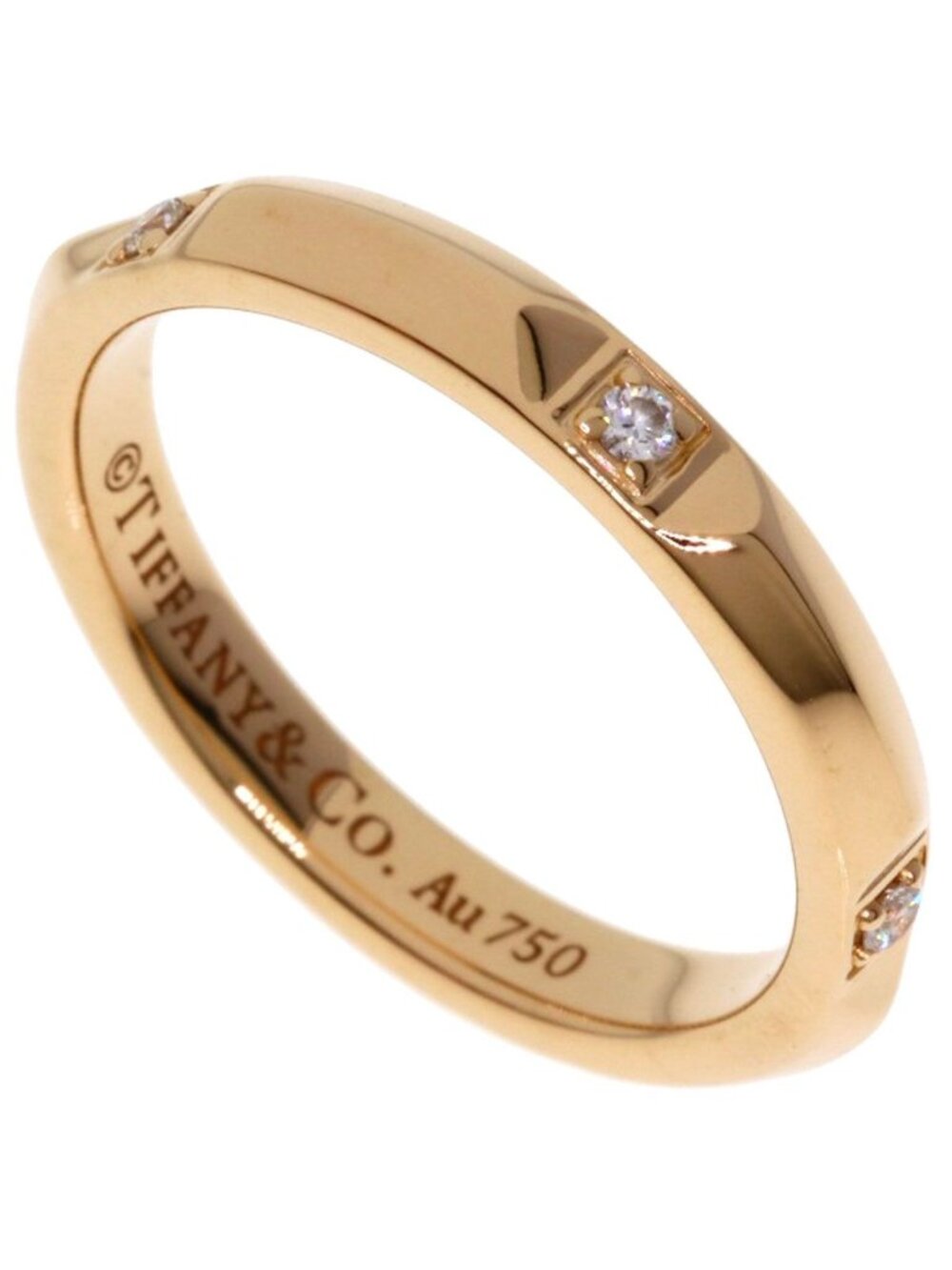 Tiffany & Co True Band Ring Diamond 18k Pink Gold
